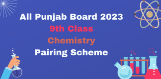 All Punjab Board 2023 9th Class Chemistry Pairing Scheme 